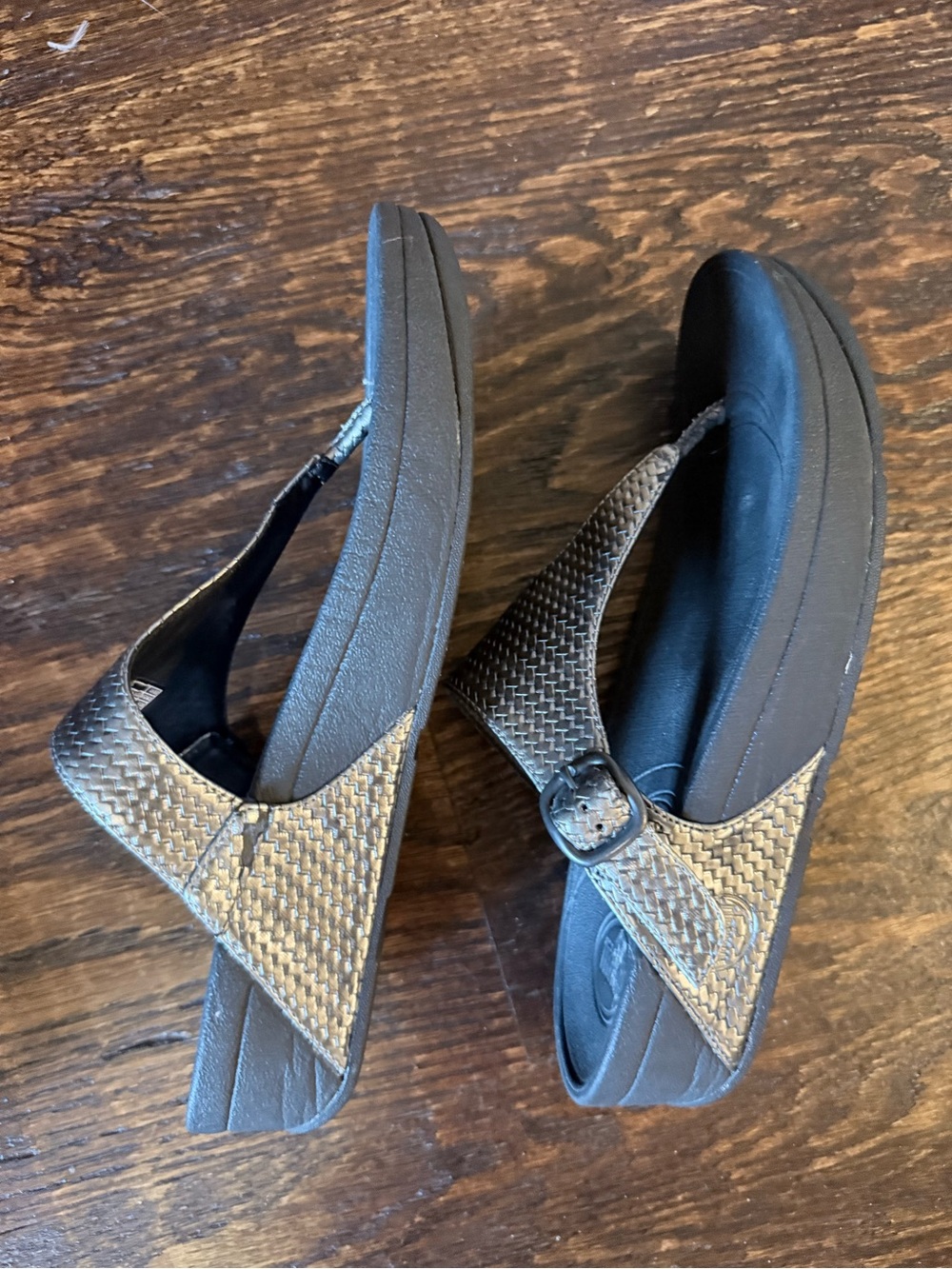 FitFlop Metallic gunmetal silver Woven Wedge sandals